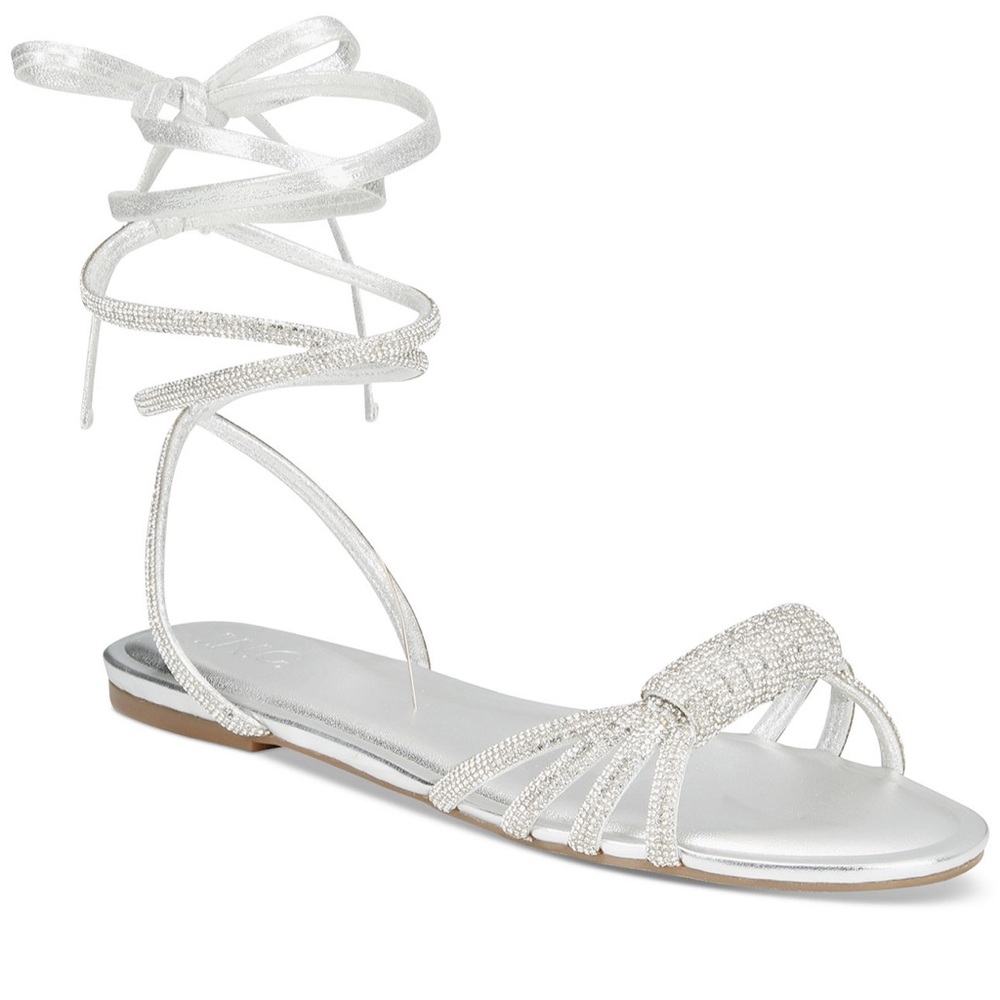 Silver Strappy Sandals